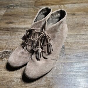 Dr Scholls Boots Womens 9 M Dakota Desert‎ Ankle Booties Wedge Heels Brown